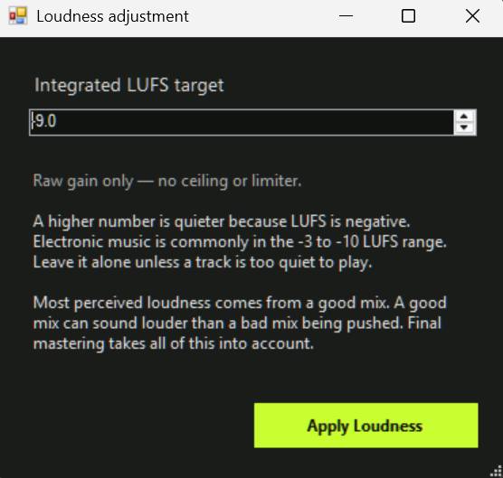 Record Knife — Loudness Adjustment